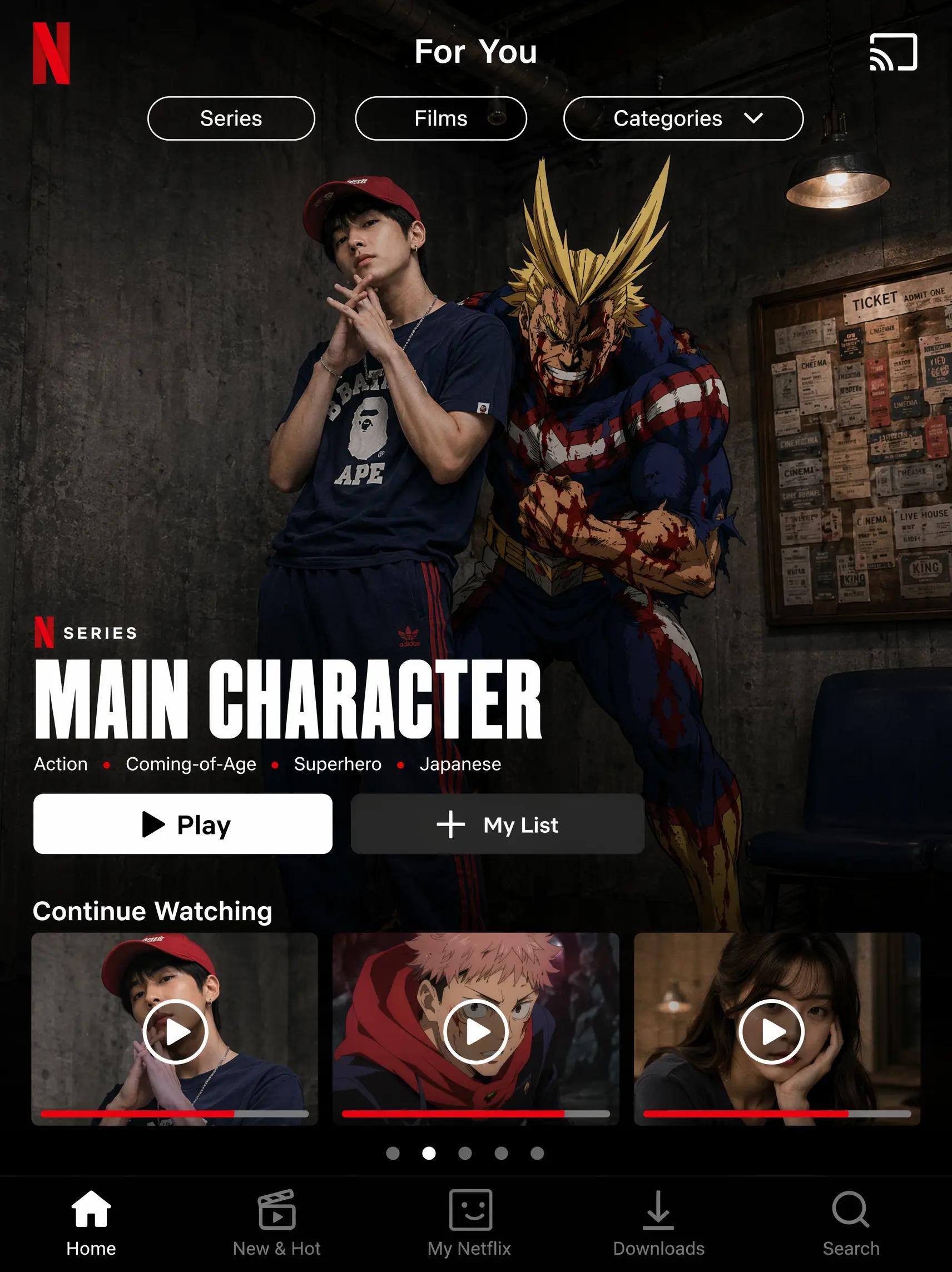 social media -Netflix Hybrid UI