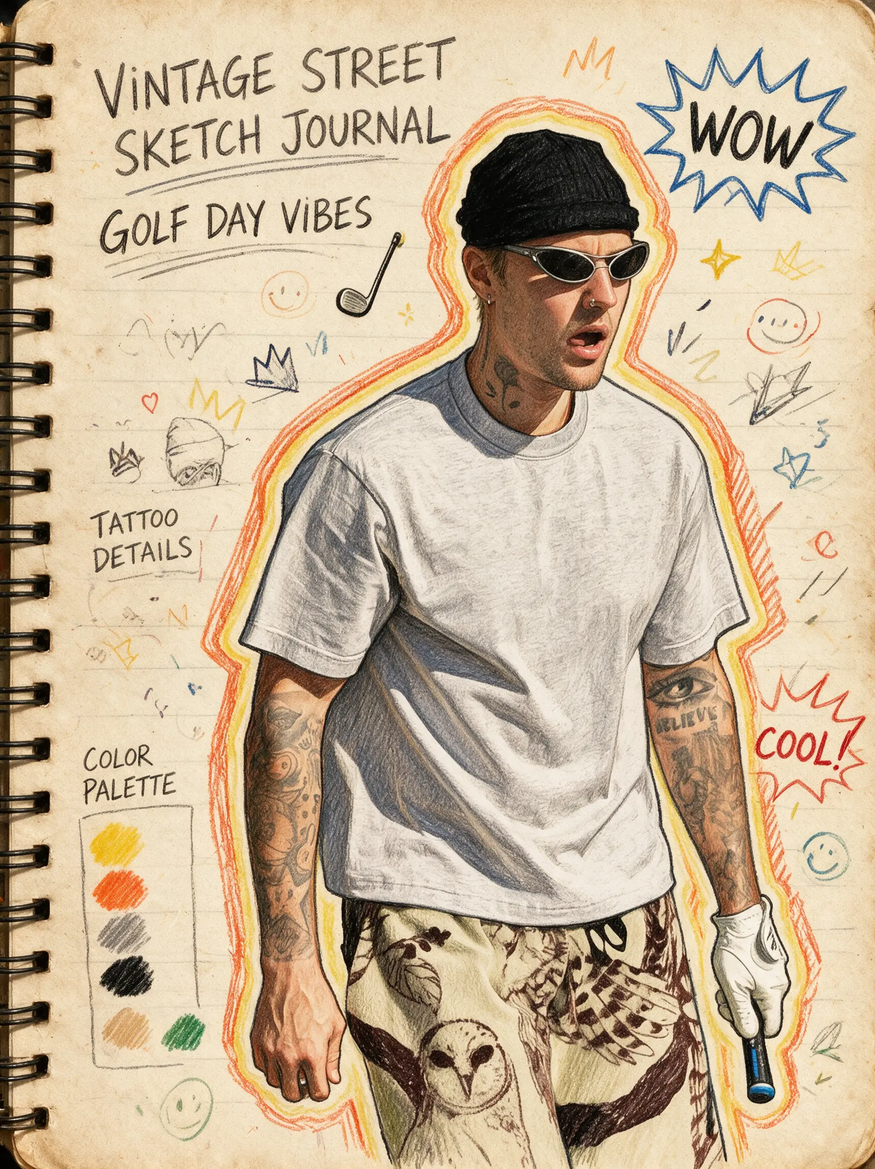 social media -Vintage Street Sketch Journal