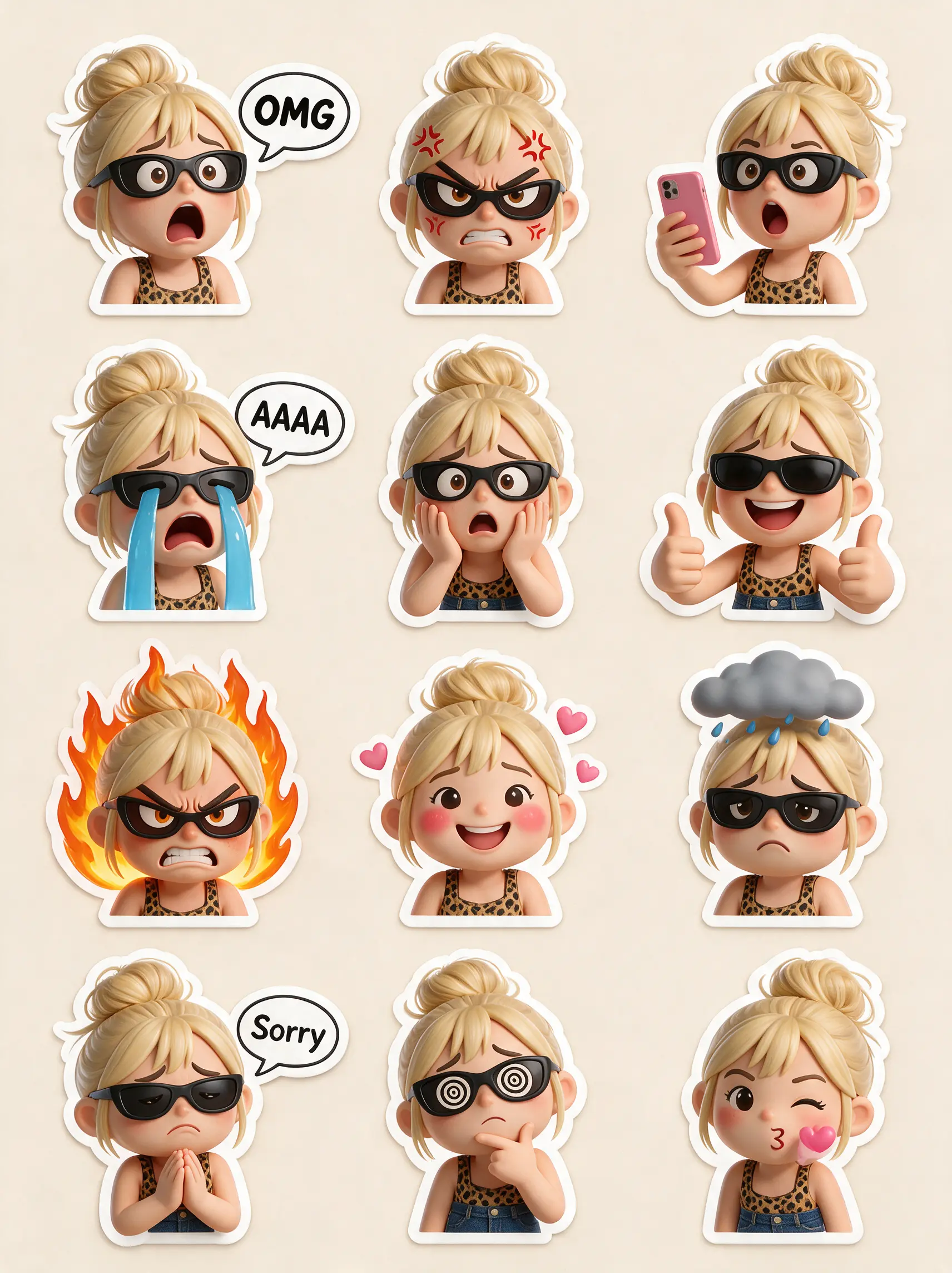 social media -12 Moods Stickers