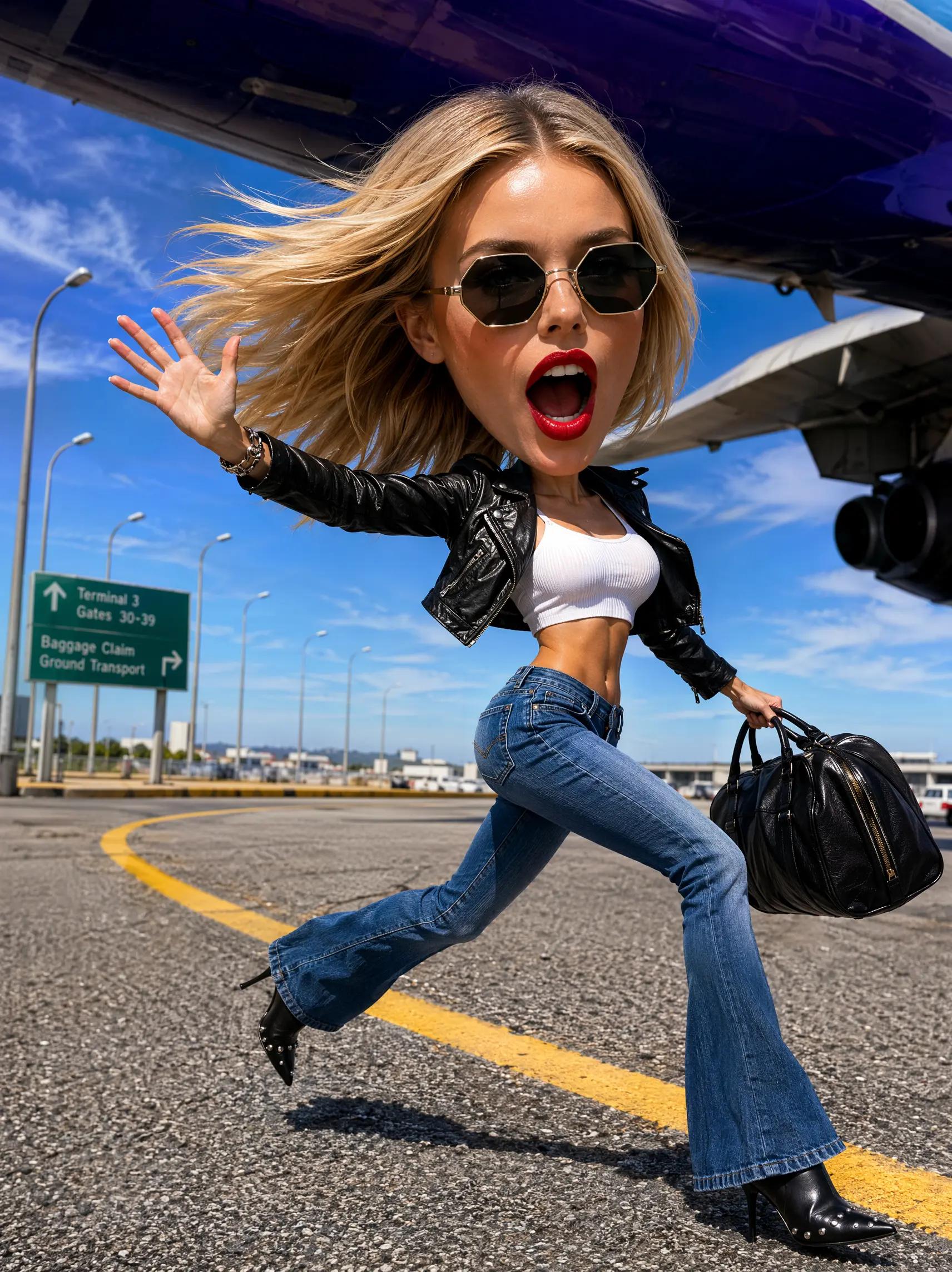 social media -Big-Head Woman Airpo
