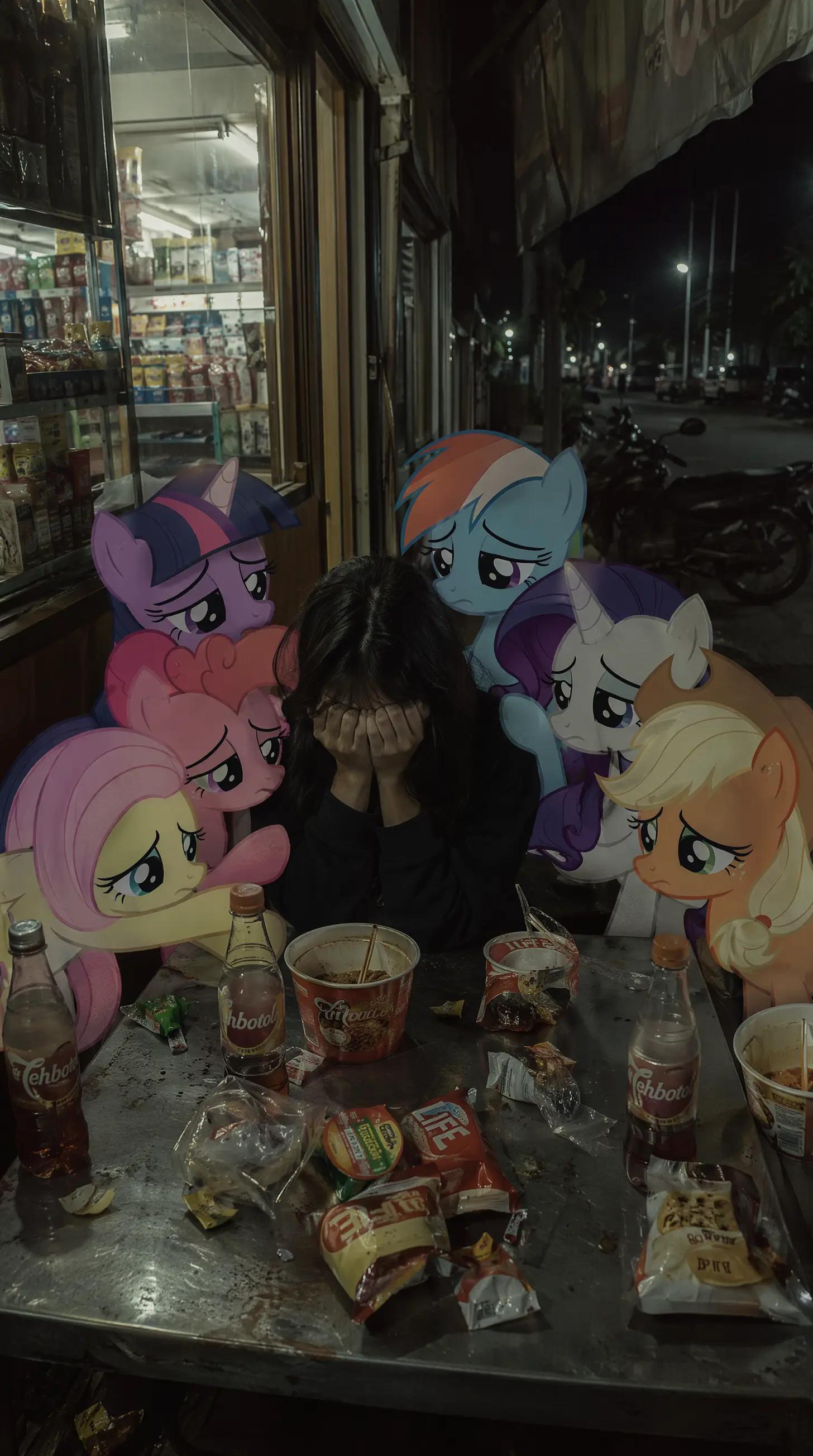 social media - Sad Girl & Ponies