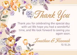 Non-marketing Personal Cards Thank You Watercolor