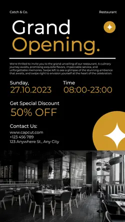 Restaurant Grand Opening Promotion Instagram Story