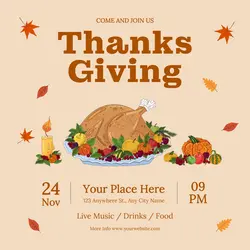 Thanksgiving Charity Dinner Instagram Post