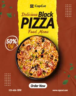 Food Pizza Black Instagram Post 8