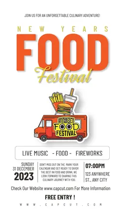 New Years Food Festival Instagram Story