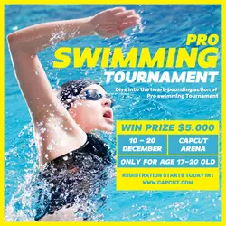 Sport Swimming Tournament Promotion Instagram Post