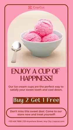 Food and Beverage Ice Cream Display Promotion - Instagram Story