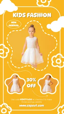 Fashion 3 Multi Product Image Kids Wear Instagram Story Yellow White