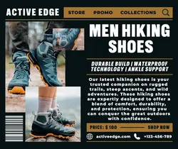 Fashion Men Hiking Shoes Product Display FB Post