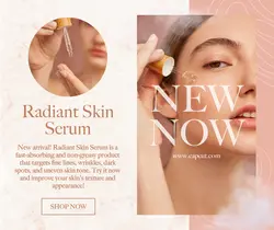 Beauty Skin Serum New Arrival Facebook Post Pink Elegant Style