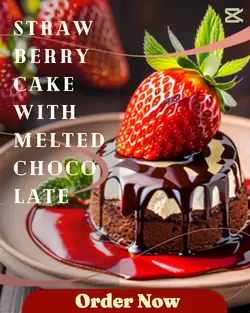 Strawberry Chocolate Food Product Display Instagram Post Red