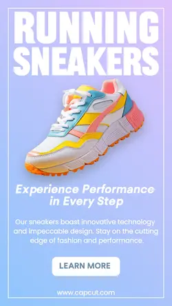 running sneakers fashion display instagram story
