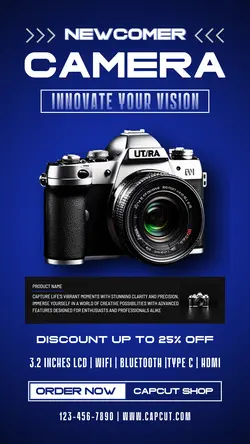 Fashion Camera Blue Promo Instagram Story