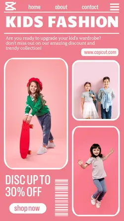 kids fashion discount instagram story