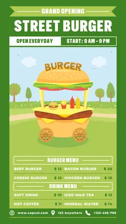Street Burger Menu List Poster Promotion TikTok