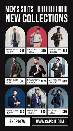9 Multi-product Image Men's Clothes New Product Men's Suits With Dark Elegant Theme