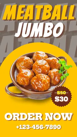 Meatball Jumbo Promotion TikTok Orange Yellow Brown