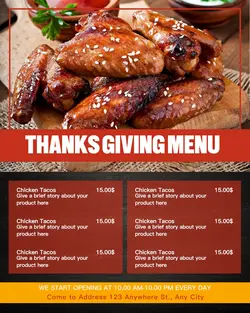 Thanksgiving promotion of Grilled Chicken products for Instagram Portrait posts