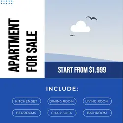 Real Estate Apartment For Sale Blue Minimalist Instagram Post