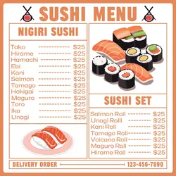 Food Sushi Menu Instagram Post