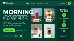 Green Modern Coffee Shop Promotion Website