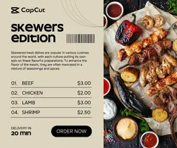 Food Skewers Menu Facebook Post
