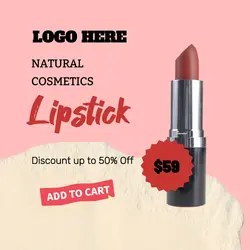 Natural Cosmetics Lipstick Sale Instagram Post