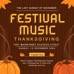 Festival Music Thanksgiving sales promotion instagram post orange fun