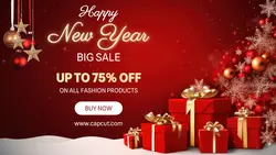 New year big sale red linkedin banner