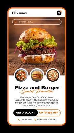4 Multi-product Image + Food Pizza and Burger Promotion