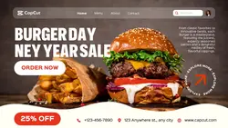 Burger New Year Sale Promotion Website