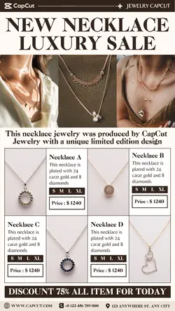 6 Multi-product Image Jewelry New Necklace Luxury Sale Instagram Story Promotion