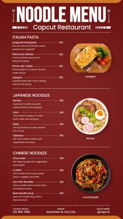 Food & Beverage Elegant Restaurant Menu