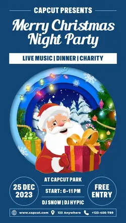 Merry Christmas Night Poster Promotion TikTok Post