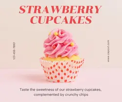 Pink Minimalist Cake Product Display Facebook Post