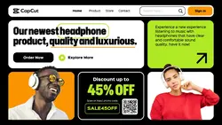 Modern UI Headphone Promotion Website