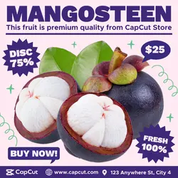 Mangosteen Promotion Instagram Post White Purple Flat Modern