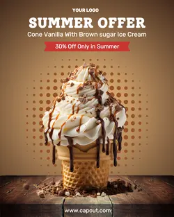 Food and Beverage Cone Vanilla Ice Cream Instagram Portrait