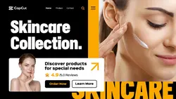 Black and Yellow Modern UI Skincare Collection Website