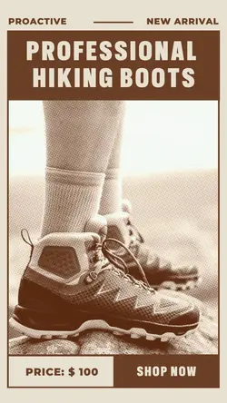 Men Hiking Shoes Product Display Instagram Story