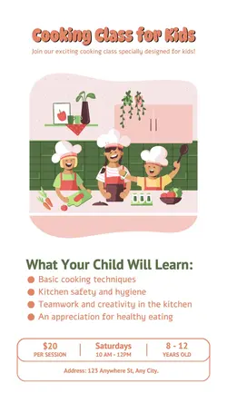 Kids Cooking Class Introduction Instagram Story