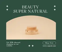 Green Minimalist Beauty Promotion Facebook Post