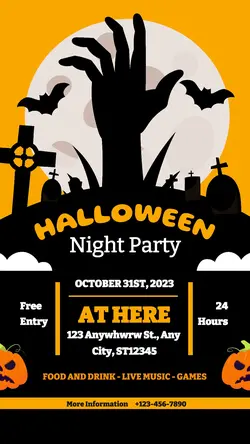 Invitation Halloween night party instagram stories