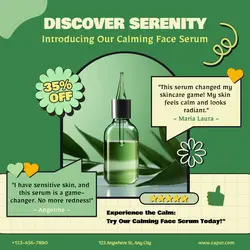 Beauty Serum Testimony Product Display