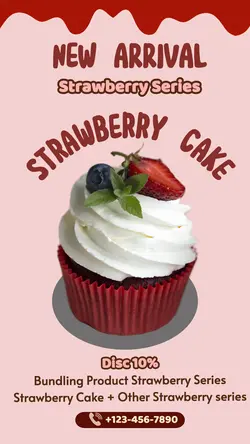Food Strawberry Cake Promotion Instagram Story