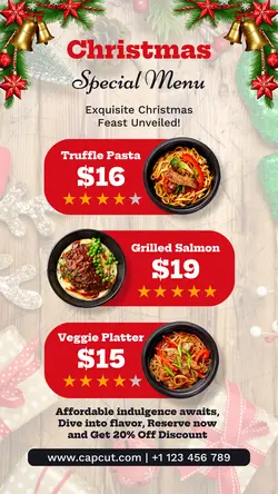 Christmas Food Menu Instagram Story