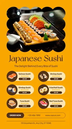 Japanese Sushi Product Display Instagram Story