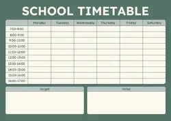 Education School timetable Show Minimalist