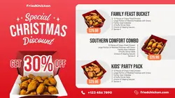 Christmas Day Food Fried Chicken Discount Promo